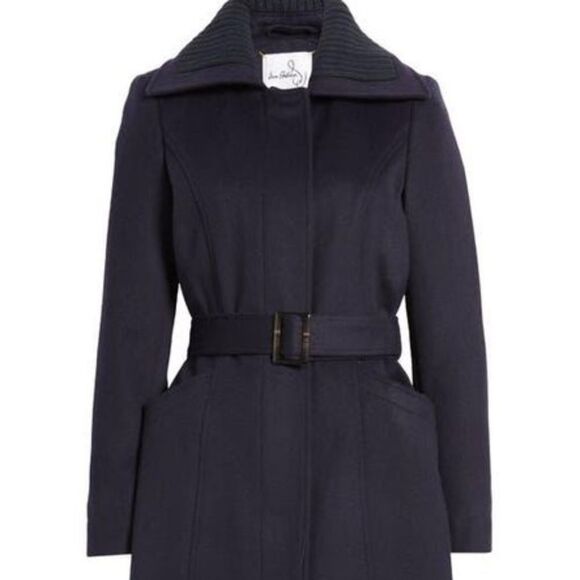 NEW Sam Edelman  Wool Blend Rib Collar Coat - size M - Picture 3 of 8